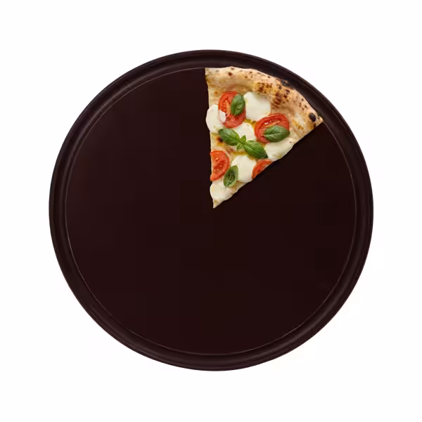 (12 st) Pizzatallrik - polyeten - Ø 30 cm - brun
