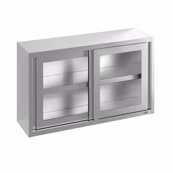 Paslanmaz Çelik Duvar Dolabı  - 1000x400mm - Kayar Cam Kapılı - 800mm yükseklik