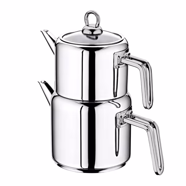 Theepot Set - 1,3 liter - RVS - geschikt voor alle warmtebronnen, incl. inductie