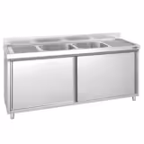 Lavello armadiato PREMIUM - in acciaio inox - 1800x700mm - 2 vasche