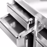 Arbeitsschrank - für Kaffeemaschine - 800x600mm - mit 2 Schubladen, 1 Tür, Mülleimer & Aufkantung