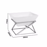 Présentoir buffet / étagère - chromé - incl. 1 bol en mélamine - rectangulaire