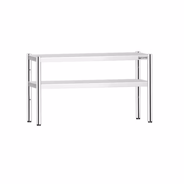 Paslanmaz Çelik Üst Raf PREMIUM - Çift Katlı - 1400x370mm - Yüksekliği Ayarlanabilir