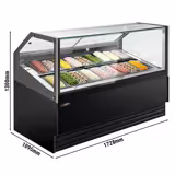 Eistheke THEO - 1736mm - Umluft - für 18x 5 Liter Eisbehälter - Schwarz