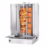 Gas Doner Kebab Grill (Shawarma/Gyros) - 10 Burner - up to 120kg - 32.5kW - Countertop - incl. 2 splash guards & 2 double doors