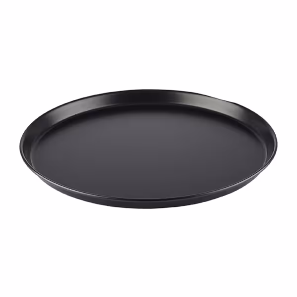 (10 stuks) Pizzaplaat - blauw plaatstaal - met opstaande rand - Ø360mm - hoogte: 25mm - zwart