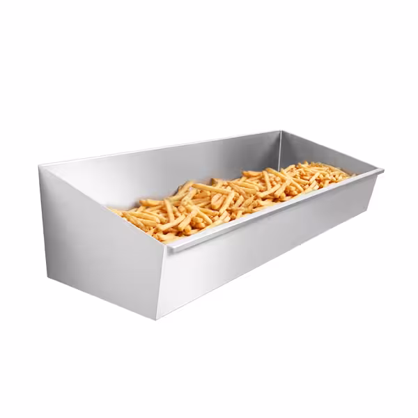 RVS frites-uitschepbak - met rooster - 800x300mm