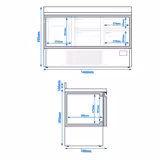 Kylbänk PREMIUM PLUS - 1460x700 mm - 355 l - Fläktkyla - GN 1/1 - med 1 dörrar - med 4 lådor - med bakkant