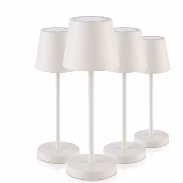 (4 stuks) Tafellamp - MERLE Micro - LED - oplaadbaar - draadloos - IP54 - dimbaar in 3 standen - Ø80mm - Whisper White