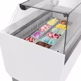 Ice Cream Serve Over Counter | LIAM - 1560mm - Static cooling - with LED lighting - for 13 x 5 litres Napoli pans - White