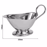(6 pieces) Professional Gravy & Sauce Boat Set – 18/8 Stainless Steel - 400 ml each - Silver