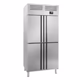 Dik Tip Endüstriyel Buzdolabı PREMIUM PLUS - GN 1/1 - 745L - 4 Yarım Kapı & LED Aydınlatma, Kilit - Monoblok Soğutma - Fanlı Soğutma - Otomatik Defrost - R290 Soğutucu Gaz