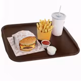 (10 pcs) Cafeteria Tray - ABS plastic - 360x460mm - Height: 20mm - Brown - non-slip surface