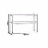 Mostek grzewczy PREMIUM z promiennikiem ceramicznym - 1200x370mm - 1,05kW - 2 podgrzewane poziomy - regulowana wysokość