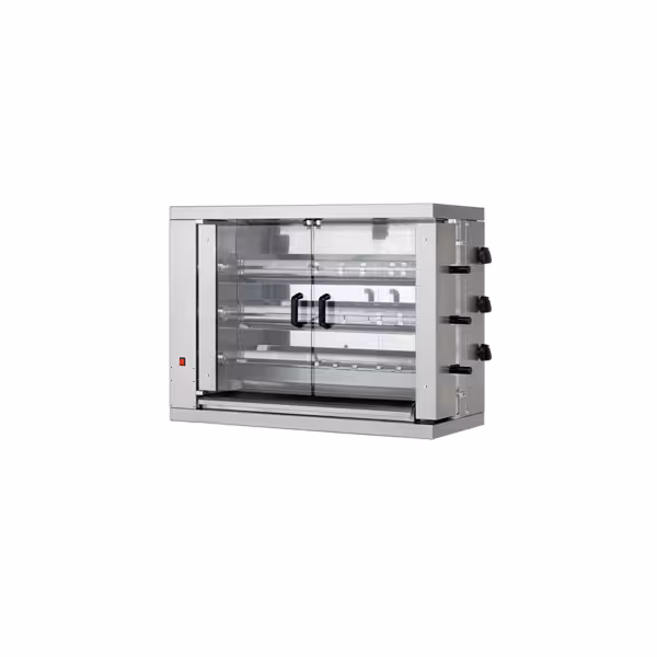 Asador de pollos - a gas - ECO - con 3 pincho para 18 pollos