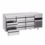 Commercial Counter Fridge PREMIUM - 1865x700mm - with 9 drawers - capacity 474 litres