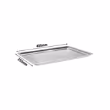 Serving Tray - Stainless Steel - with Rim - 413x262x20mm