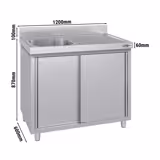 Ormarić sa sudoperom ECO - 1200x600 mm - Sa 1 sudoperom na lijevoj strani 