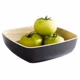 (6 stuks) kom - FRIDA - Melamine - 0,85l - rechthoekig - 165x165mm - Diepte: 55mm - Zwart/Beige