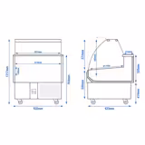 Visvitrine - 1030x880mm - gebogen ruit