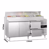 Saladette refrigerata professionale PREMIUM - 1795x700mm - 2 porte e 2 cassetti - per 8x GN 1/3 vaschette
