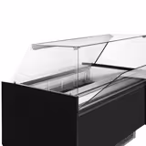 Vetrina Gelato LEVI - 1310mm - Refrigerazione statica - con Illuminazione LED - per 7+7x Vasca da gelato da 5 Litri - Sbrinamento automatico - Nero