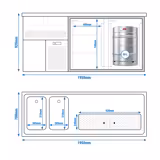 منضدة البار PREMIUM PLUS - 1950x700mm - 2 أبواب زجاجية