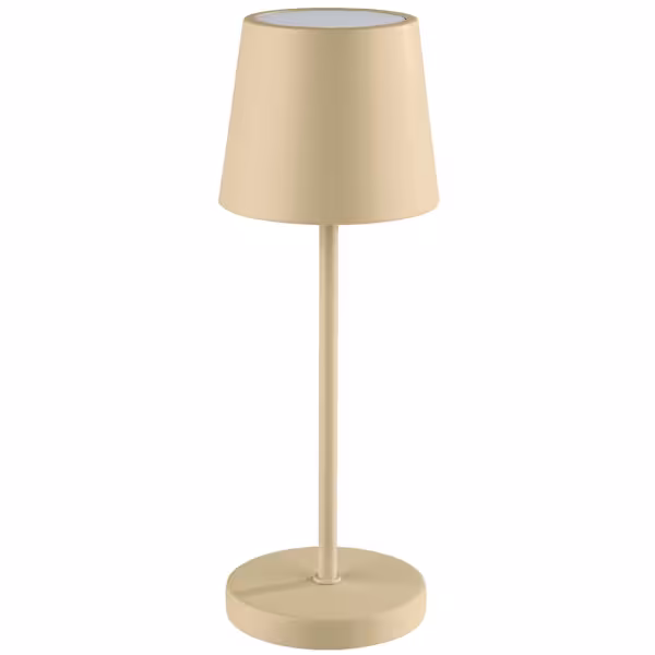 LED Table Lamp - MERLE MINI - Rechargeable - Cordless - 3-step dimmable - Ø90mm - Sand - with Charging Dock