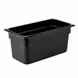 (6 pièces) Bac en Polycarbonate GN 1/4 - Noir - Hauteur : 150 mm