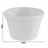 (6 pz) Coppetta per salse - FRIENDLY - PET - 50ml - rotonda - 60x60x40mm - Bianco