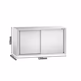 Armoire murale en acier inoxydable PREMIUM - 1200x400mm - avec portes coulissantes - 650mm de haut