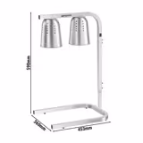 Lampe chauffante infrarouge à 2 lampes chauffantes - 453x360mm - 500W - réglable en hauteur