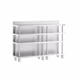 Tavolo da lavoro per bar - acciaio inox - 1600x600mm - con 4 ripiani