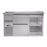 Banco Spillatura Birra - 1550x700mm - 1 Porta in vetro & 2 Cassetti