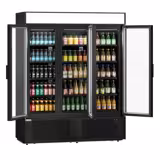 Drankenkoelkast - 1600mm - 891L - met 3 glasdeuren - zwart
