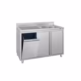 Lavello armadiato ECO - in acciaio inox - 1200x700mm - con pattumiera - 1 vasca a destra
