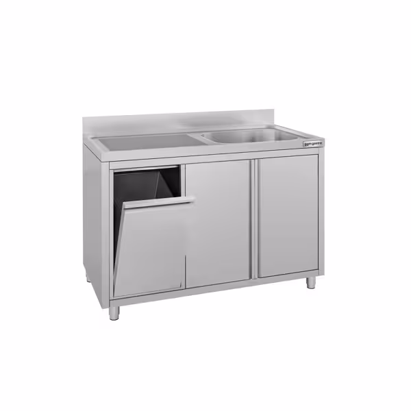 Spülschrank ECO - 1200x700mm - mit Abfallbehälter & 1 Becken rechts