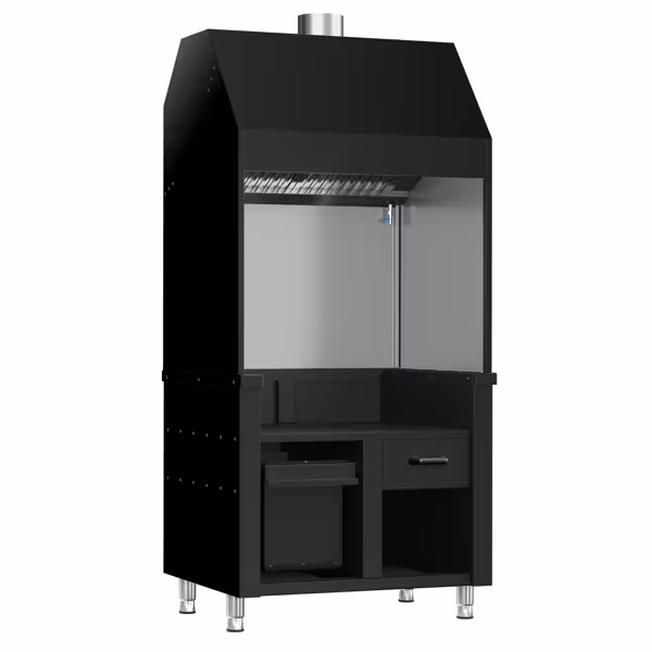 Elemento neutro para parrilla de carbón y de gas - 960x890x2150mm - acero inoxidable AISI 304 - Negro - con 2 filtros de descalcificación - compatible con KGE800 y GGE800 - BERLIN