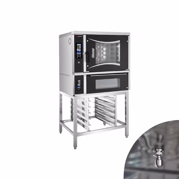 Forno eléctrico de ar quente - de Toque - 6x EN 60 x 40 cm - incl. forno para pizza / e estrutura de base