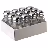 Strooibus - 12-delig - vierkant - glas – RVS deksel - Hoogte: 100mm