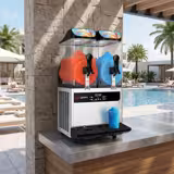 Commercial Slush Machine - 2x 12L - 850W - Digital - Black/Silver
