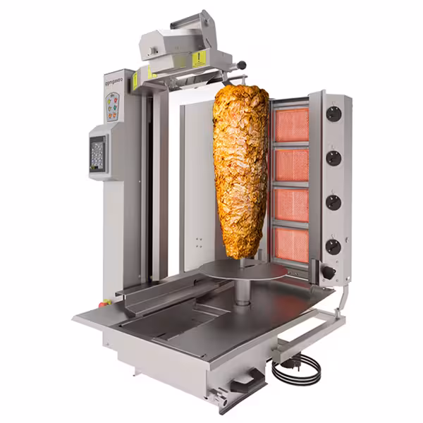 Robô kebab a gás - 4 queimadores - máx. 95 kg