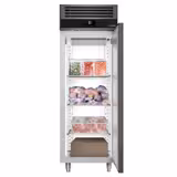 Armadio congelatore in acciaio inox PREMIUM - GN 2/1 - 700mm - 480L - fino a -20°C - con 1 porta in vetro - ventilato; LED; porta autochiudente - Anthrazit