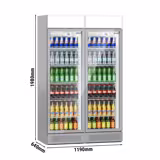 (2 kpl) Hladnjak za pića - 1 190 mm - 345 l - staklena vrata bez okvira - s 2 staklena vrata & reklamnim zaslonom & LED osvjetljenjem