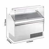 Vitrine à glace LEVI – 1310 mm – statique – pour 7 + 7 bacs de 5 L – Blanc