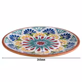 (6 pcs) ARABESQUE | Plate - Melamine - Ø265mm - Terracotta/Blue