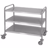 Καρότσι σερβιρίσματος - 1200x600 mm - 3 επίπεδα (με 4 ρόδες (2 με φρένο))