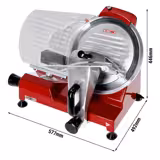 Vleessnijmachine Professioneel - schuin model - 250W - Mes Ø300mm - rood