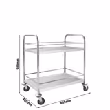 Carrello di servizio - 805x460mm - con 2 ripiani & rinforzo & ruote silenziose