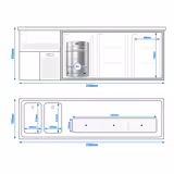 Biertheke Premium PLUS - 2500x700mm - 3 Glastüren